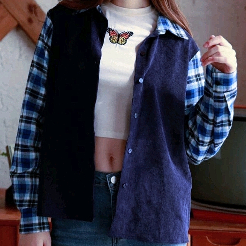 Corduroy Plaid Overshirt